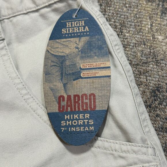 High Sierra Mens 36 Cargo Hiker Shorts Registered Stone Khaki Tan Beige NWT - Picture 8 of 11